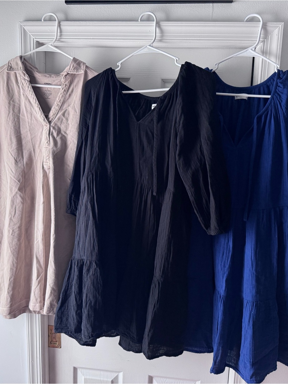 SONOMA GOODS FOR LIFE DRESS LOT SIZE LARGE BLUE BLACK TAN